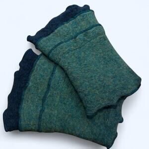 Anra tealgreen wool blend fingerless